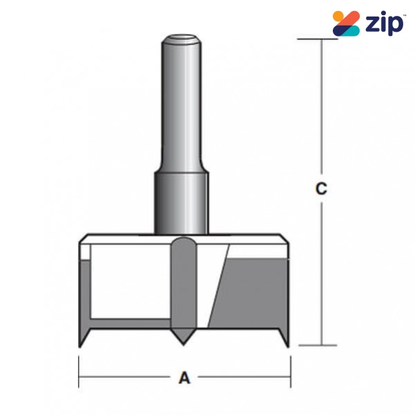 Carb-I-Tool TH20 1/2 -  20mm 1/2" Shank Hinge Boring Drill Bit